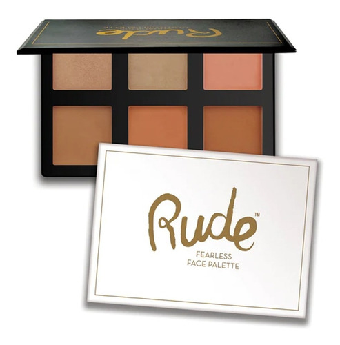 Paleta De Contorno Rubores E Iluminadores Fearless Face Palette Rude Cosmetics