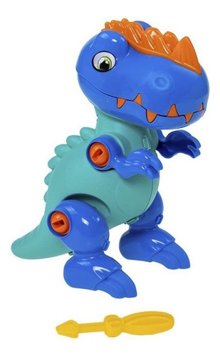 Dinossauro Rex Articulável E Desmontável Samba Toys Cor Azul
