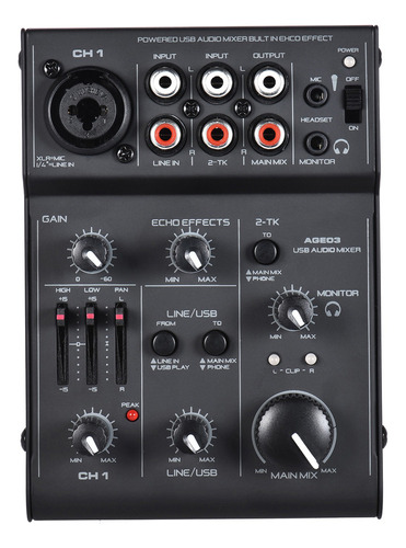 Ammoon Age03 5 Canales Mini Mic-line Mezclador Mezclador De