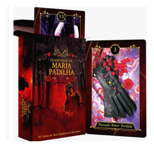 Baralho Tarot Os Mistérios De Maria Padilha Pomba Gira Com 36 Cartas Plastificadas E Revista/manual Grande Colorido