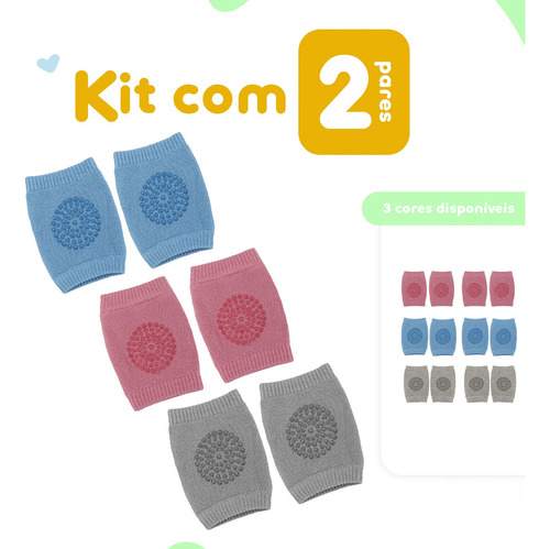 Kit C/ 2 Pares Joelheira Antiderrapante Buba Gatinhar
