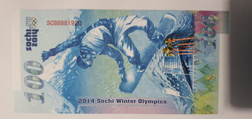 Billete Souvenir 2014 Sochi Juegos Olimpicos Sin Valor Nomin