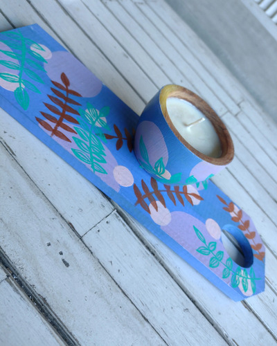 Set De Vela De Soja Aromática Con Tabla De Madera