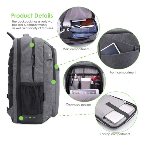Mochila De Vaije De Negocios Swiss Digital Micro Sd-839 Gris Claro