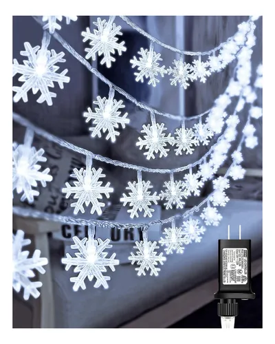 comprar Luces De Copo De Nieve Navideño De 200 Led, Luces De Cuerda