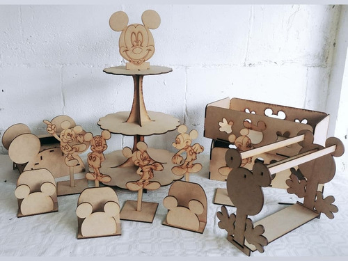 Combo Candy Bar Mickey- Minnie - Estructuras De Fibrofacil.