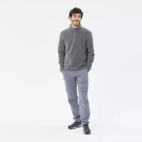Buzo Quechua Fleece Mh100 Polar Hombre Medio Cierre