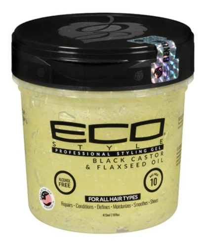 Eco Style Black Castor Oil And Flax Seed Oil Styling Gel 
