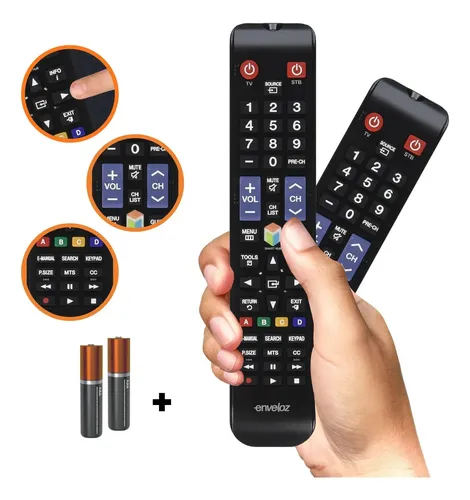 Controle Remoto Universal Compatível Samsung Tv Led Smart Hub 2 Pilhas Aaa Brinde Lcd Hd Alta Qualidade Atacado Enveloz