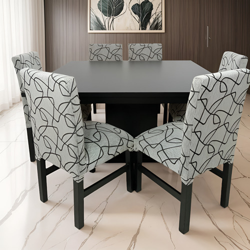 Mesa Cuadrada Reforzada+ 6 Sillas Vestidas En Chenille!