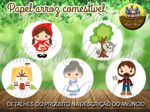 Papel arroz Chapeuzinho Vermelho + Brinde Faixas Laterais