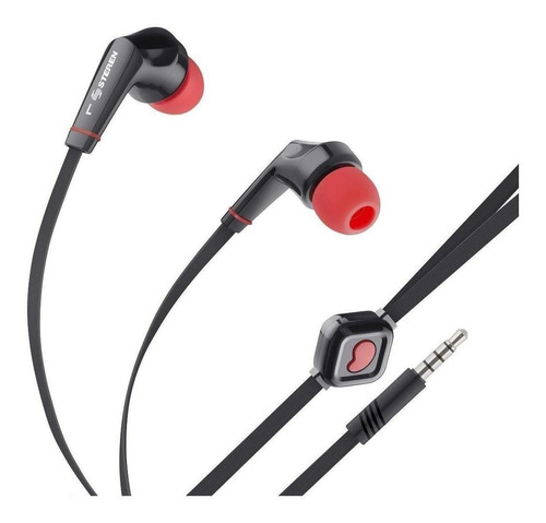 Audífonos Manos Libres Con Cable Plano Color Rojo|aud-329cro Color Rojo