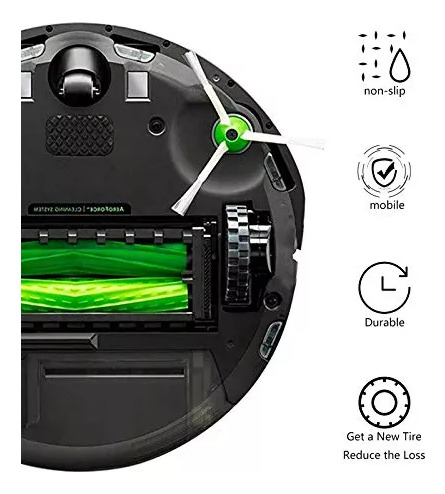 Neumatico Para Rueda Roomba Serie 500-900 E5 E6 I7 4 Negros