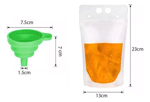 100 Conjuntos De Sacos De Bebidas Com Zíper Vertical Para Be