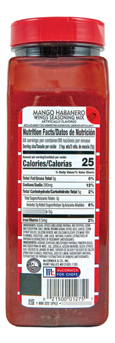 Mezcla De Condimentos Mango Habanero 615 Gramos Para Alitas
