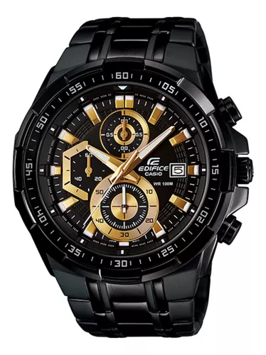 Reloj pulsera Casio Edifice EFR-539 de cuerpo color negro, analógico, para  hombre, fondo negro, con