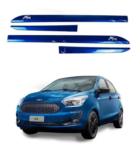 Friso Lateral Protetor Porta Ford Ka 2014 A 2020 Azul Belize