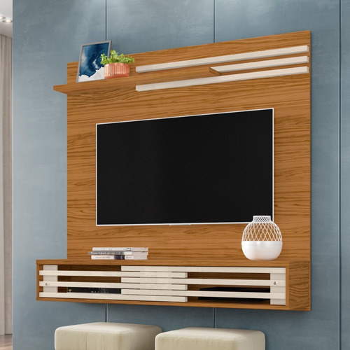 Painel Tv Até 55 Polegadas 2 Portas Frizz Sublime Madetec Cor Naturale/off White