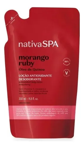 O Boticario Hidratante Nativa Spa Morango Ruby 350ml Refil