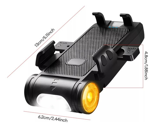 Luz Usb Bicicleta Recargable Delantera Y Traser 4 Modos