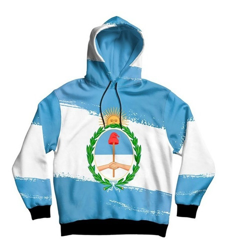 Imagen 1 de 2 de Buzo Hoodie Argentina Escudo Nacional Argentino