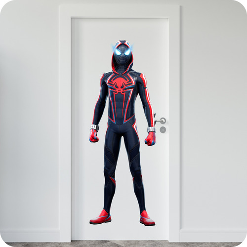 Vinilo Pared Puerta Hombre Araña Miles Morales