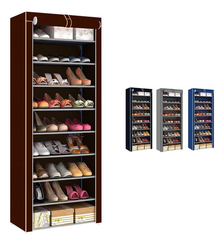 Mueble Zapatera Armario Organizador Repisa Armable Multiusos Color Marrón