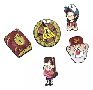 Set De 5 Pines/broches De Gravity Falls Con Broche Metálico