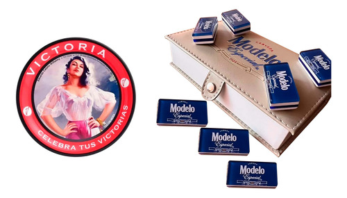 Domino Modelo Especial Beige - Azul Con Portavaso Galas # 4