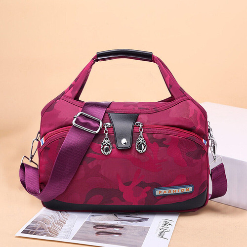Oxford Fash Bolsos Impermeables De Tamaño Mediano Para Mujer Color Violeta Oscuro Diseño De La Tela Liso