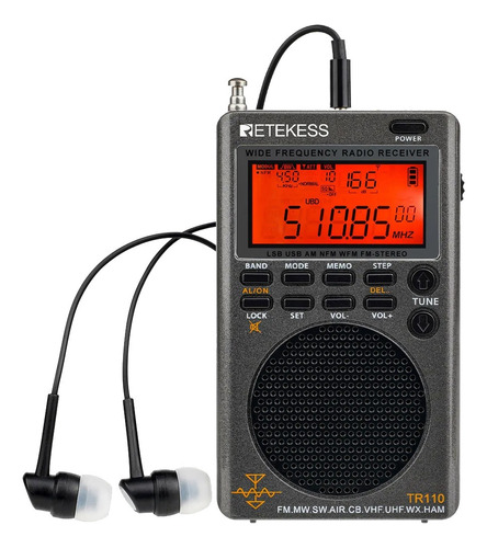 Radio Digital De Onda Corta Retekess Tr110 Portátil