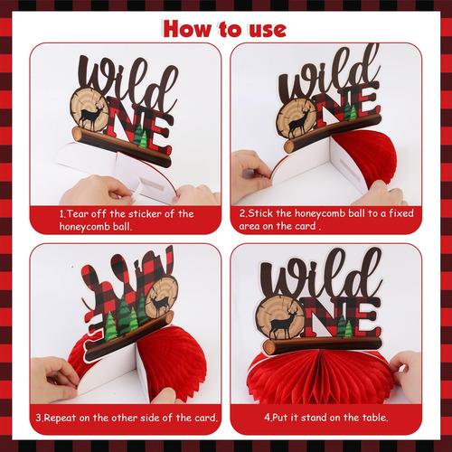 Decoraciones De Primer Cumpleaños De Lumberjack 8pcs Wild De