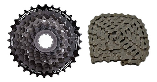 Kit Piñon Shimano Cassette 8v Hg200 + Cadena 24v Compatible