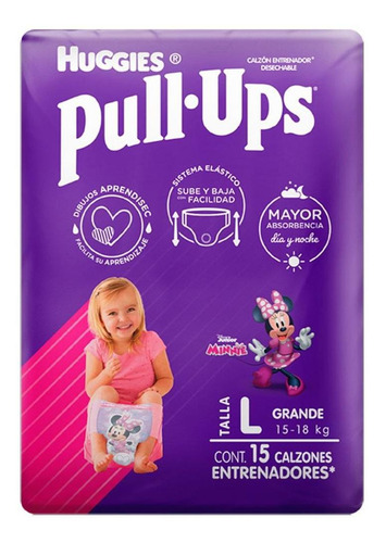 Imagen 2 de 3 de Calzon Entrenador Pull Ups L 15 Pzas Disney