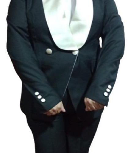 Traje Formal Para Mujer Blazer Y Pantalon Estilo Smoking