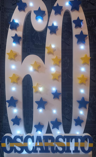 Nro 18 Con Luces Led Grande 1 Metro Con Nombre Decorado Boca