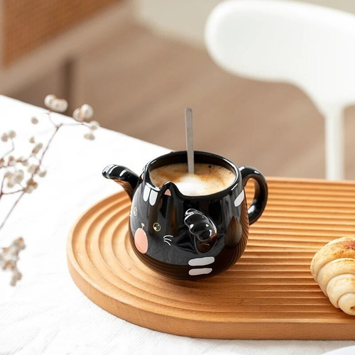 Imagen 3 de 5 de Taza Gatito Con Orejitas Y Garritas