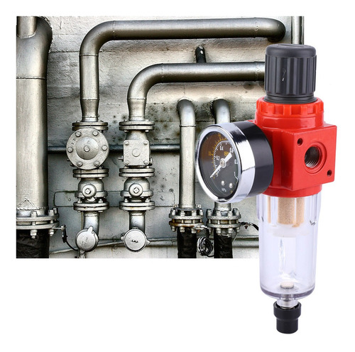válvula reguladora de presión de 0.05-0.85MPa G1/2'' regulador de presión de tratamiento de fuente de compresor de aire neumático Regulador de presión del filtro de aire 