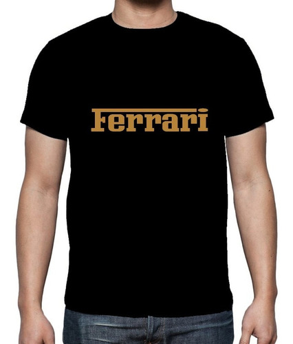 Remera Ferrari Supercar Logo Dorado Calidad (premium)  