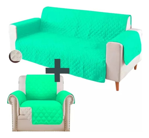 Combo Fundas Para Sillones De 1 Y 2 Cuerpos Protector Tcs