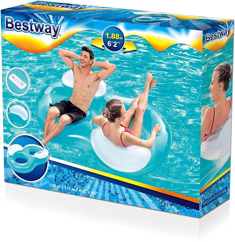  Flotador Inflable H2o Go! Bestway Double Ring Lounge 2