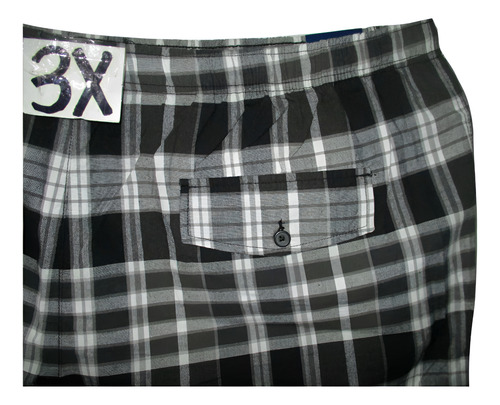 Short Negro Y Gris Cuadros De Hombre Talla 3x Basic Edition