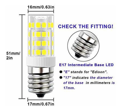 Bombilla Led E17 Luz Estufa Lampara Electrodomestico No