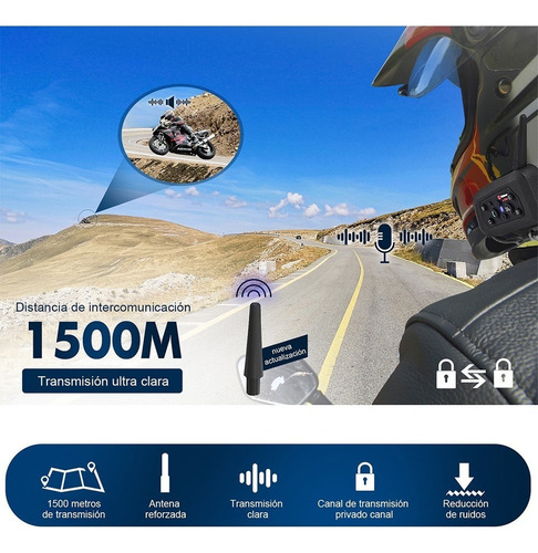 Intercomunicador Motocicleta Para Casco Bluetooth 1pcs, Ip65