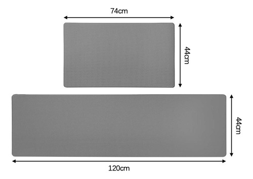 Alfombrilla Antideslizante De Pvc Para Cocina, Gris 2 Piezas