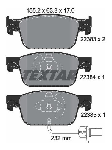 Imagen 4 de 9 de Juego De Pastillas Delanteras Audi A4 A5 Textar Germany