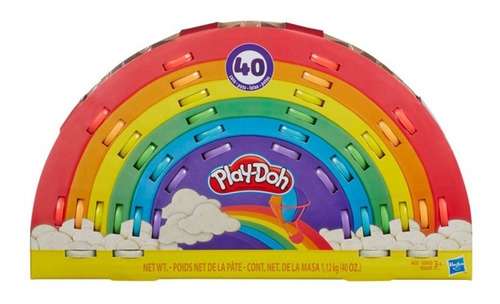 Set Play Doh Arcoíris 40 Potes Hasbro Original