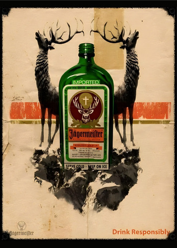 138# Cuadro 30x40 Jagermeister Vinilo Mdf Listo P/ Colgar