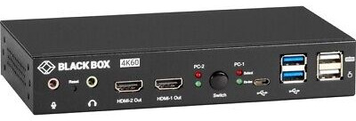 Black Box 2-port 4k Hdmi Dual-head Kvm Switch With Audio Vvc