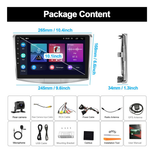 Radio De Coche Estéreo 1g+ 32g Android 13 With Wiralt Autopl